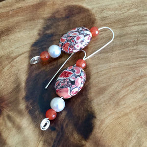 Sterling Silver Wire Wrapped Gemstone Earrings